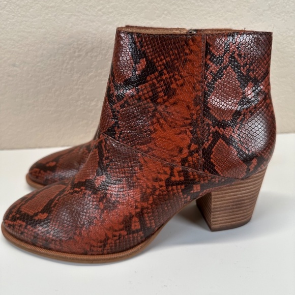 Madewell The Rosie Ankle boot in Snake Embossed Leather Women's Size 8 Comfy - Picture 6 of 16
